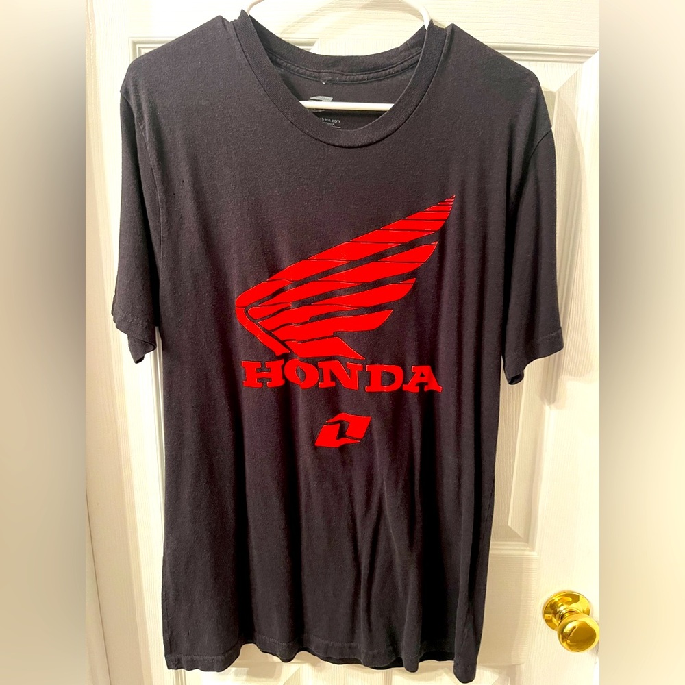 Men’s HONDA Black T Shirt Size Large 100% Cotton